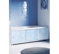 Экран пластиковый под ванну Alavann Elegant 150 см, голубой мрамор, раздвижной на алюминиевом профиле, 3 дверцы ALV0928008