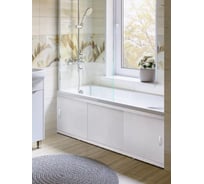 Экран пластиковый под ванну Alavann Elegant 150 см, белый, раздвижной на алюминиевом профиле, 3 дверцы ALV0928001