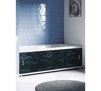 Экран пластиковый под ванну Alavann Elegant 150 см, черный мрамор, раздвижной на алюминиевом профиле, 3 дверцы ALV0928006
