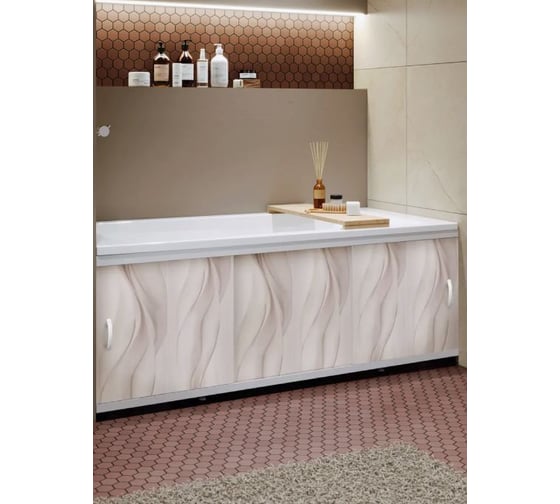 Экран пластиковый под ванну Alavann Elegant 170 см, дым, раздвижной на алюминиевом профиле, 3 дверцы ALV0929002 1