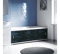 Экран пластиковый под ванну Alavann Elegant 170 см, черный мрамор, раздвижной на алюминиевом профиле, 3 дверцы ALV0929006