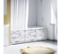 Экран пластиковый под ванну Alavann Elegant 150 см, черно-белый мрамор, раздвижной на алюминиевом профиле, 3 дверцы ALV0928005 1