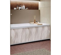 Экран пластиковый под ванну Alavann Elegant 150 см, дым, раздвижной на алюминиевом профиле, 3 дверцы ALV0928002