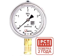 Манометр виброустойчивый Физтех ДМ8008-ВУф 0-4 МПа кт.1,0 d.100 IP54 M20x1,5 РШ, Силикон 4687205455031