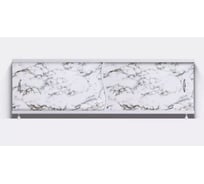 Экран пластиковый под ванну Alavann Elit 150 см, черно-белый мрамор, раздвижной на алюминиевом профиле, 2 дверцы ALV0930004