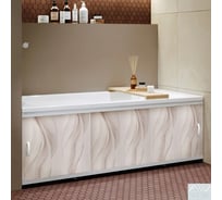 Экран пластиковый под ванну Alavann Respect 170 см, дым, раздвижной на пластиковом профиле, 3 дверцы ALV0933002