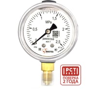 Манометр виброустойчивый Физтех ДМ8008-ВУф исп 1 0-2,5 МПа кт.1,5 d.63 IP54 M12x1,5 РШ, Силикон 4687205454898