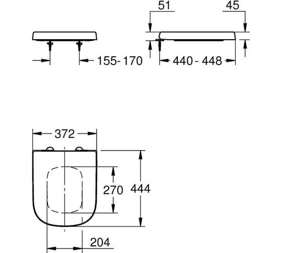 Сиденье для унитаза GROHE Euro Ceramic с микролифтом, альпин-белый 39330002