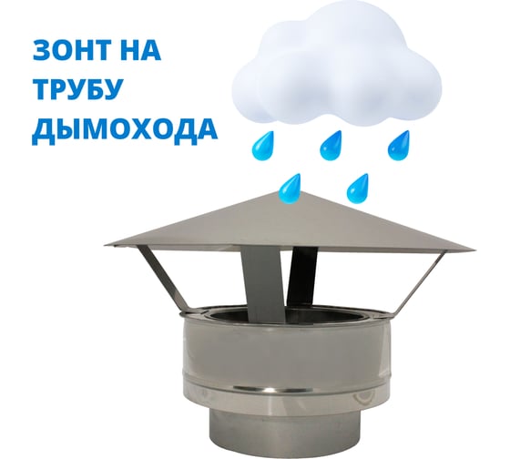 Зонт-заглушка РОССТИН D150-200 K 304-0,5/430-0.5 НФ-00001748