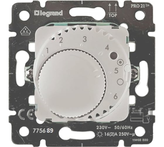 Термостат Legrand Galea Life для тёплых полов 220 В~ лицевая панель Aluminium 775689