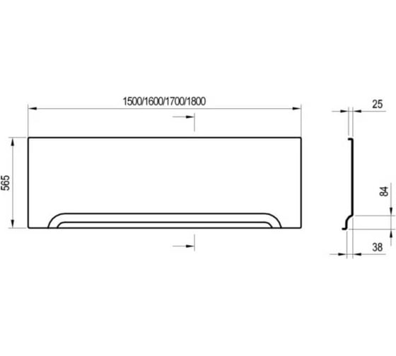 Передняя панель Ravak A U 180 см белая CZ001Y0A00 00000025087