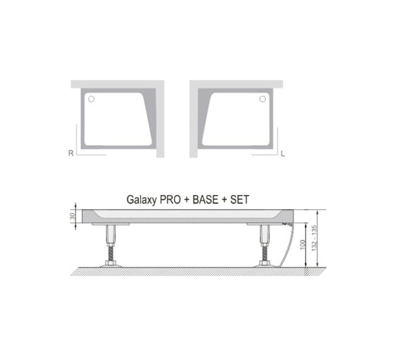 Угловая панель Ravak GIGANT PRO 120x90 Левая с креплением белая, XA83GL71010 00000018552