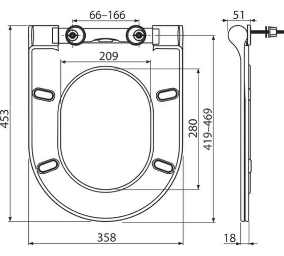 Сиденье для унитаза Ravak Uni Chrome Slim белое X01550 X01550