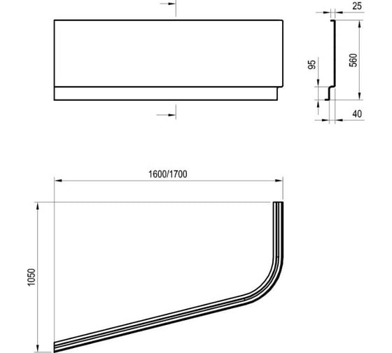 Передняя панель Ravak CHROME 170x105, белая, левая CZA3100A00