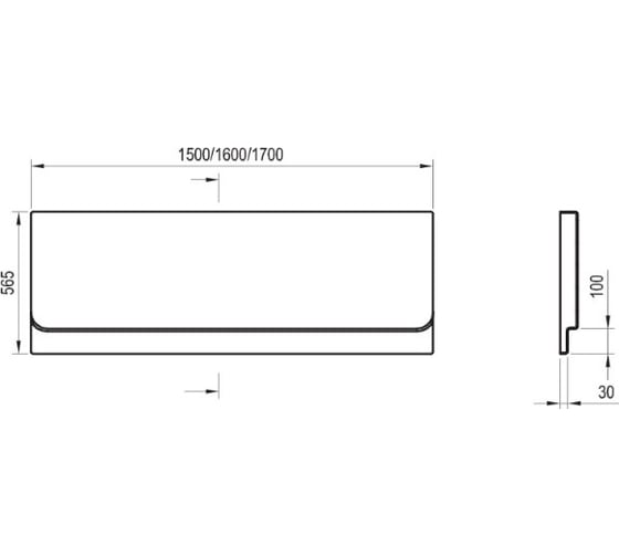 Передняя панель Ravak CHROME 170 белая CZ74100A00 00000030642