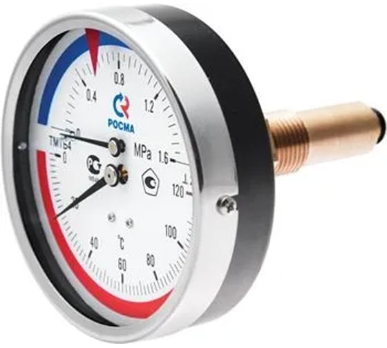 Термоманометр РОСМА ТМТБ-31Т.1 (0-120С) (0-0.6MПa) ДК80 L=46, G1/2, класс точности 2.5 D070-00872 1