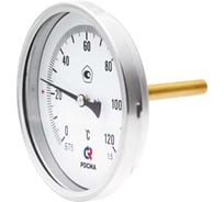 Осевой термометр РОСМА  БТ-51.211 (0-100°C) ДК100, длина погружной части 100мм, резьба G1/2, класс точности 1.5, с защитной латунной гильзой D070-00938