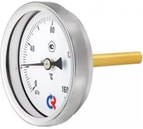 Осевой термометр РОСМА  БТ-41.211 (0-160°C) ДК80, длина погружной части 46мм, резьба G1/2, класс точности 1.5, с защитной латунной гильзой D070-00936