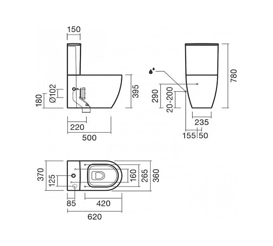 Бачок для унитаза Sanitana Coral S10064066600000