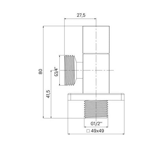 Кран угловой IDDIS с отражателем, 1/2; 3/4, кран-букса, латунь 910B0Z3C4CZ