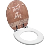 Крышка сиденье для унитаза Wirquin МОРСКОЙ БЕРЕГ микролифт, материал МДФ, крепления нержавеющая сталь 20985554