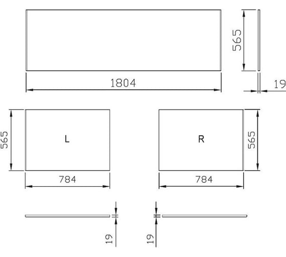 Боковая панель Ravak  для ванны CITY 80 L белая X000001062 00000064591