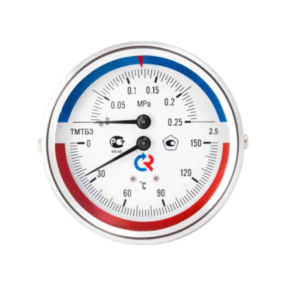 Термоманометр РОСМА ТМТБ-31Т.1 (0-120С) (0-0.4MПa) ДК80 L=46, G1/2 ...