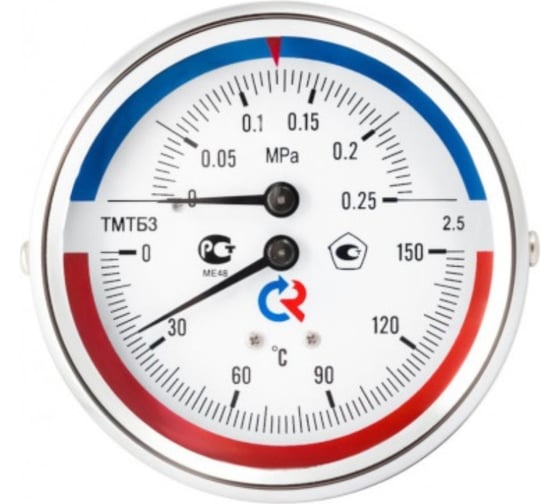 Термоманометр РОСМА ТМТБ-31T.1 (0-150С) (0-1.6МПа) ДК80 L=46, G1/2, класс точности 2.5 D070-00550