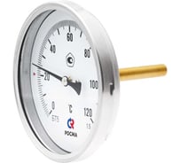 Осевой термометр РОСМА  БТ-51.211 (0-120°C) ДК100, длина погружной части 64мм, резьба G1/2, класс точности 1.5, с защитной латунной гильзой D070-00993