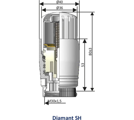 Термостатическая головка SCHLOSSER SH Diamant M30x1.5 600100001