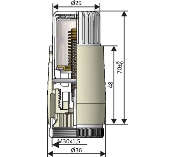 Термостатическая головка SCHLOSSER MINI Diamant M30x1.5, белый 601100033