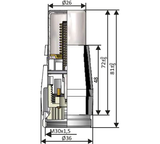 Термостатическая головка SCHLOSSER MINI M30x1.5, хром 601100034