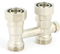 Прямой узел Uni-Fitt НВ 3/4"EK х 3/4"EK радиаторный, со встроенными кранами и байпасом 190N3300