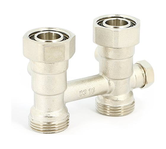 Прямой узел Uni-Fitt НВ 3/4"EK х 3/4"EK радиаторный, со встроенными кранами и байпасом 190N3300 1