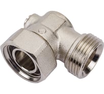 Угловой узел Uni-Fitt одинарный, НВ 3/4"ЕК х 3/4"ЕК, радиаторный, со встроенным шаровым краном 195N3300