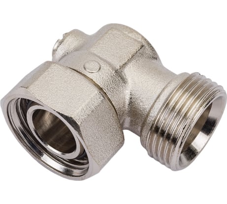 Угловой узел Uni-Fitt одинарный, НВ 3/4"ЕК х 3/4"ЕК, радиаторный, со встроенным шаровым краном 195N3300