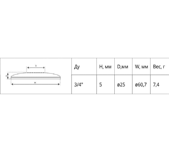 Отражатель для полотенцесушителя SantechSystems плоский, 3/4", Двн 25 мм 023-7973