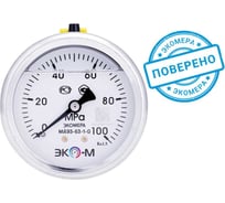 Манометр экомера ЭКО-М мд93-63мм, 0..100мпа, g1/4, (гидрозаполненный) осевой МД93-63-G-100МПа-ОИ