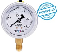Манометр экомера ЭКО-М мд93-63мм, 0..25мпа, g1/4, (гидрозаполненный) МД93-63-G-25МПа