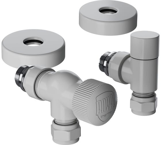 Набор термостатический осевой Royal Thermo Design Pro 15мм М30x1.5, белый НС-1646642