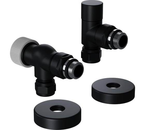 Набор термостатический осевой Royal Thermo Design Pro 15мм М30x1.5, черный НС-1646644