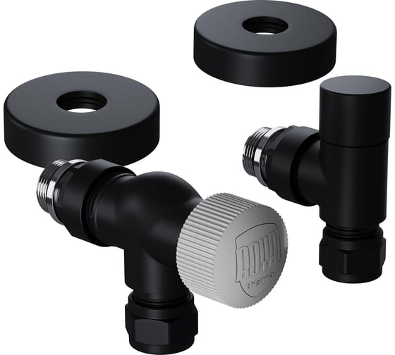 Набор термостатический осевой Royal Thermo Design Pro 15мм М30x1.5, черный НС-1646644