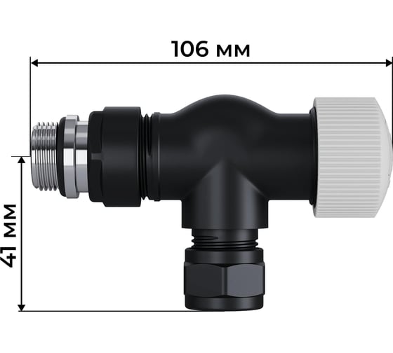 Набор термостатический осевой Royal Thermo Design Pro 15мм М30x1.5, черный НС-1646644