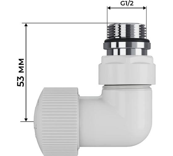 Набор термостатический трехосевой Royal Thermo Design Pro 15мм М30x1.5, белый НС-1646645