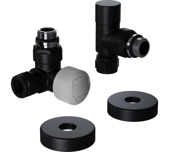 Набор термостатический трехосевой Royal Thermo Design Pro 15мм М30x1.5, черный НС-1646647