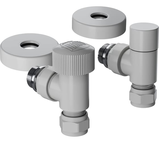 Набор термостатический угловой Royal Thermo Design Pro 15мм М30x1.5, белый НС-1646648