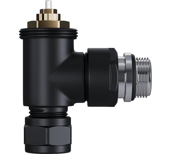 Набор термостатический угловой Royal Thermo Design Pro 15 мм, М30x1.5, черный НС-1646650