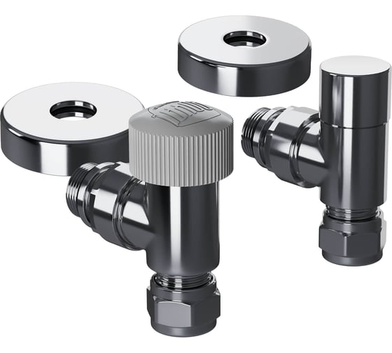 Набор термостатический угловой Royal Thermo Design Pro 15 мм, М30x1.5,хром НС-1646649