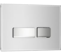 Кнопка смыва WAVE E1 glass универсальная, белая/хром, стекло, прямоугольная 552531