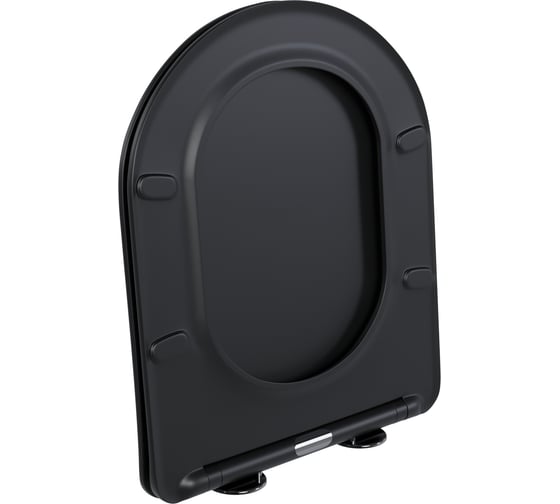 Сиденье для унитаза WAVE ROUND дюропласт, микролифт, черный матовый 551225